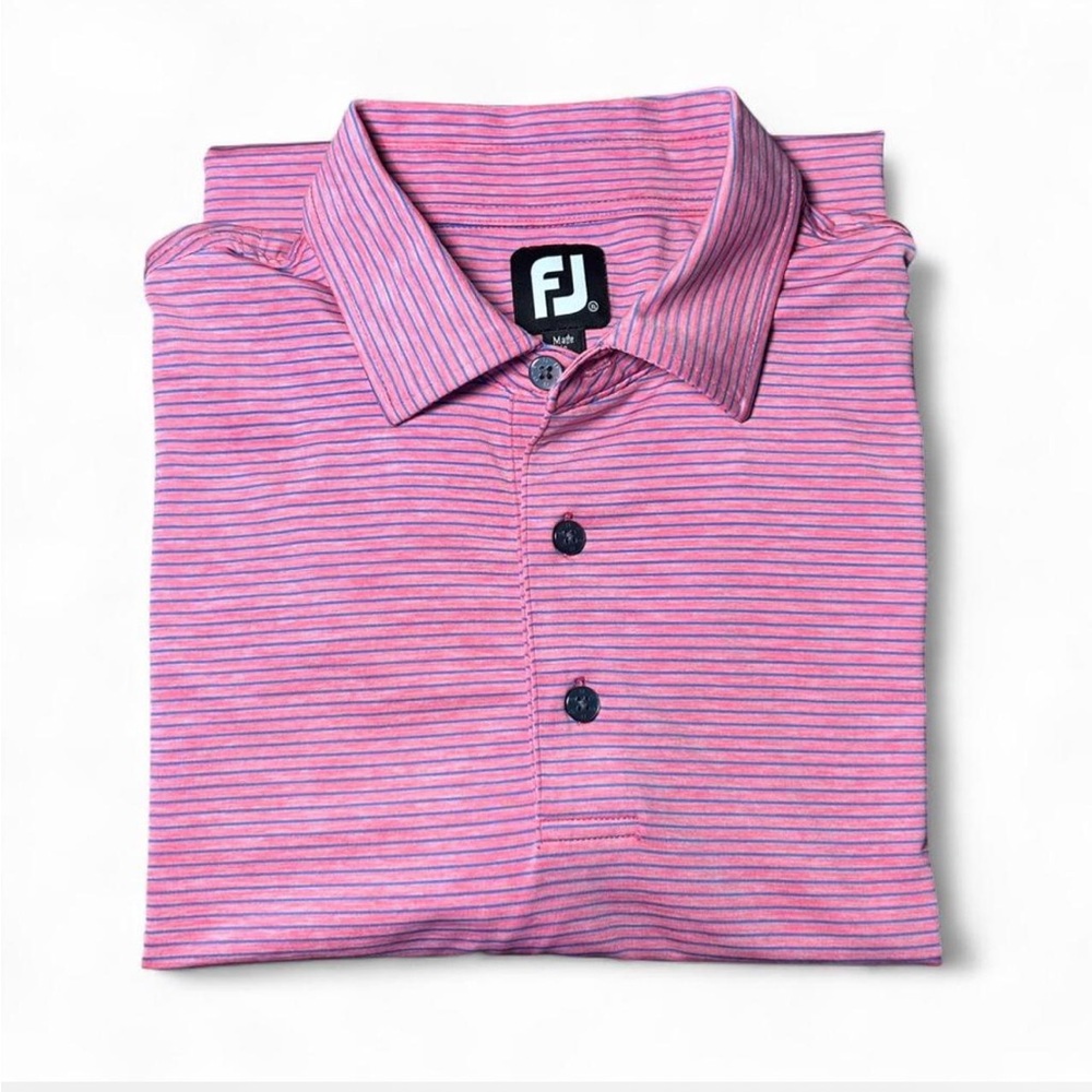 FOOTJOY pink striped performance golf polo Sz XL tennis golf athleisure casual